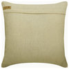 Handmade 14"x14" Zardozi Beige Gold Linen Cushion Cover, Gold Twinkling