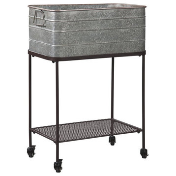 Ashley Vossman Beverage Tub in Antique Gray and Brown