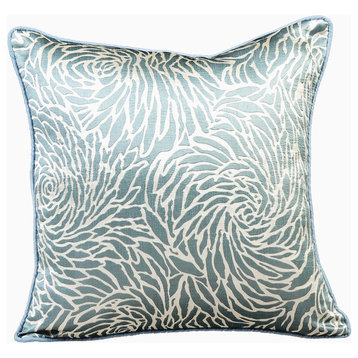 Blue Decorative Pillow Covers 18"x18" Silk, Soft Whirlpool
