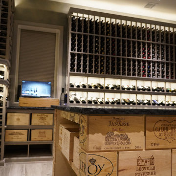 Custom Grey Wash Wine Cellar