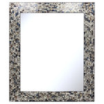 DecorShore - Rectangular Wall Mirror with Multi-Colored and Silver Luxe Mosaic Glass - Our signature, sparkling mirror collection is back in 2 new sizes! Handmade and featuring a range of silver tiles and a rainbow of stunning, oil slick colors, this embossed mosaic glass framed wall mirror makes for a stunning accent piece in any room. At 30" x 24" & 18" x 24", our new & unique rectangular mirror complements a number of colors and decor styles. Perfect as a bedroom mirror, bathroom vanity mirror, living room mirror, foyer mirror, reception office mirror, & much more. Make sure you zoom into to see the amazing detail that each mosaic tile contains! Other manufacturers mirrors may look similar, but watch out for mosaic "stickers" that make a mosaic pattern but are not actual mosaic tiles. Our handmade decorative wall mirrors contain genuine glass mosaic pieces, covering an intricate embossed foil underlayment. The result is stunning and cannot be fully appreciated in pictures alone. Perfect for any wall or room that requires an accent mirror that reflects elegance & artisan craftsmanship. This glamorous hanging wall mirror features intricate, rectangular patterned glass mosaic tiles. Each mosaic tile is hand set for an authentic look that cannot be replicated. The mosaic mirror frame provides the perfect splash of color to match existing decor. However, make no mistake... this artisan mirror is perfectly capable of making a design statement all its' own. Each DecorShore branded produced is carefully selected, bespoke home decor that you simply will not find anywhere else. As always, limited quantities available for a limited amount of time. Artistic, Unique, Bespoke Home Decor