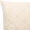 Lucca Cotton Throw Pillow, Cream, 18"x18"