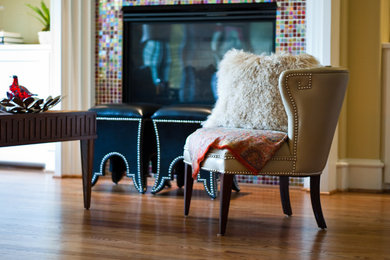 Example of a trendy living room design in Houston