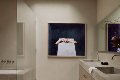 Inspiration for a modern bathroom remodel in Austin