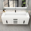 Jessica 60" Single Sink Wall Mounted Vanity With Sink, High Gloss White