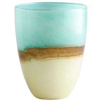 Cyan Lighting Turquoise Earth - 7" Medium Decorative Vase, Blue Finish