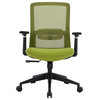LeisureMod Ingram Modern Mesh Office Task Chair With Adjustable Armrests, Green/Green