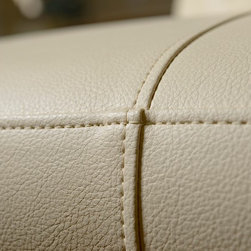 Cream Faux Leather Circle Borne Settee Sofa - Products