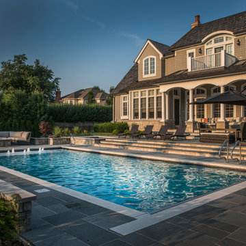 Highland Park,IL Swimming Pool, Separate Elevated Hot Tub, Sunshelf w/ Bubblers