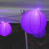 Battery Operated String Light With 6" Nylon Lanterns, Set of 10, Purple
