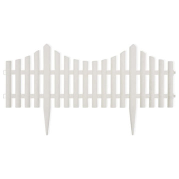 vidaXL 17x Garden Fence Boarder 32.8 ft Fencing Edging Picket Lawn Panel White
