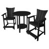 Phat Tommy Tall Bistro Table and Chairs Set, Outdoor Pub Table, Black