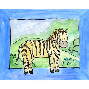 Zebra, Ready To Hang Canvas Kid's Wall Decor, 16 X 20