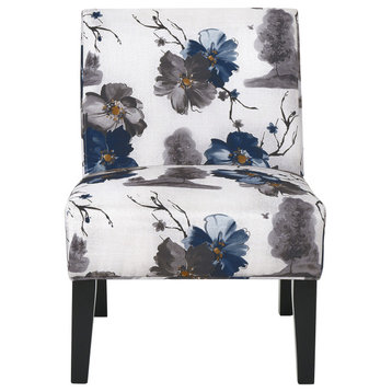 GDF Studio Kendal Fabric Grand Accent Chair, Print/Matte Black