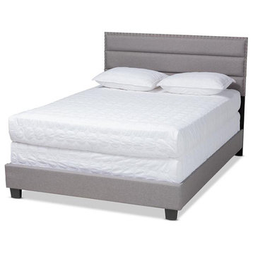 Baxton Studio Ansa Modern and Contemporary Gray Fabric Upholstered Full Size Bed