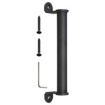 Aquaterior - 10" Sliding Barn Door Cylindrical Handle Iron Pull Gate Matte Black - Features: