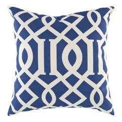 Surya Pillow Blue and White ZZ-414   Cotton 18" x 18" No Filler  Ships free in 1 - Bedding
