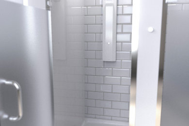 ハンプシャーにあるインダストリアルスタイルのおしゃれな浴室の写真