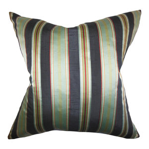 The Pillow Collection Ferlin Stripes Bedding Sham Aqua Green Euro 26 X 26 Throw Pillow Covers Home Kitchen