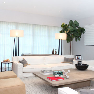 Cocoplum Estate - Living Room Motorized Shades & Lighting