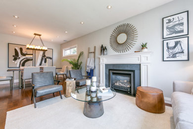 Living room - modern living room idea in Toronto