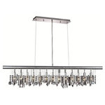 Elegant Furniture & Lighting - Chorus Line 13-Light Chrome Chandelier - Like a Broadway show, the Chorus Line chandeliers dazzles in perfect synchronicity. The ensemble of royal-cut crystals dance together to bring a spectacular performance of light to your kitchen, dining room, or entryway. The profusion of crystal prisms, pears, balls, and beads appear to be dangling in the air, backlit with candelabra bulbs (not included) for an overall glow from end to end. This refined, yet jazzy number will get great reviews from your guests as you bring them a show of illumination they will never forget.