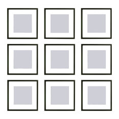 Gallery Perfect 9-Piece Square Frame Set, Black