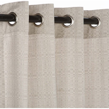 Sunbrella Outdoor Curtain With Grommets, Linen Silver, 50x96"