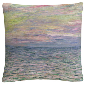 Claude Monet 'Coucher de Soleil a Pourville' Decorative Throw Pillow
