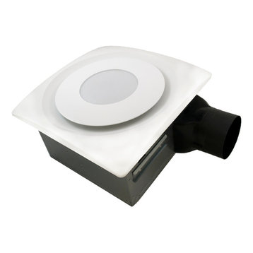 Aero Pure Slim Fit Bathroom Fan With LED Light, White, 120 Cfm