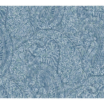 Kashmir Dreams Paisley Wallpaper, Blue
