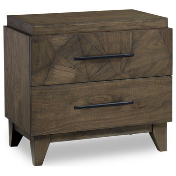 Modus Broderick Two-drawer Nightstand in Wild Oats Brown