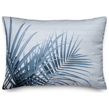 Striped Blue Palms 14x20 Spun Poly Pillow