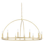 Hudson Valley Lighting - Howell 12-Light Chandelier Aged Brass Finish - Metal arches bring a smooth dome-shape and add an interesting twist to this traditional wagon-wheel chandelier. Candelabra bulbs around the circumference provide an abundance of bright, beautiful light. Available as a single or double-tier in Aged Brass, Polished Nickel or Aged Iron.