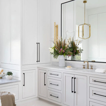 Serene Delray Beach Master Bath with Custom Marble Mosaics