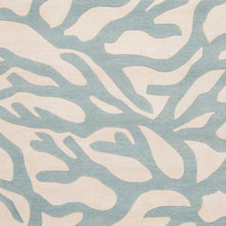 Surya Powder Blue Coral Escape Rug - Area Rugs
