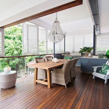 Stylish Patio Enclosed with Aluminum Shutters