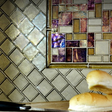 Iridescent Glass Tile Backsplash