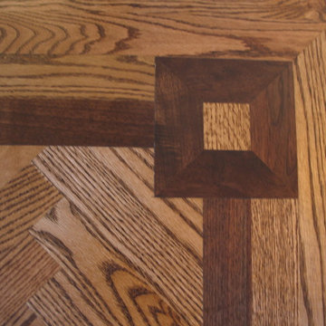 Herringbone with Walnut Border