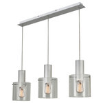 Artcraft Lighting - Henley AC11522CL Pendant, Satin Aluminum - The "Henley Collection" 3 light pendant features satin aluminum metal work complimented with clear glassware.  (also available in satin black metal work and mirrored glassware)