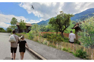Réalisation d'une grande maison chalet.