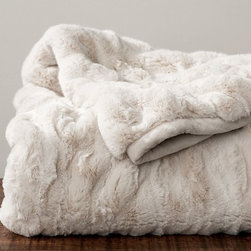 RUCHED FAUX FUR THROW - Throws
