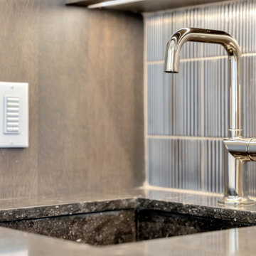 Sleek Morning Bar with Custom Sink and Lutron Lighting Control