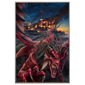 Dragon's Night, Birch Wood Print