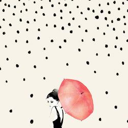Polka Rain Art Print by Karen Hofstetter - Prints And Posters