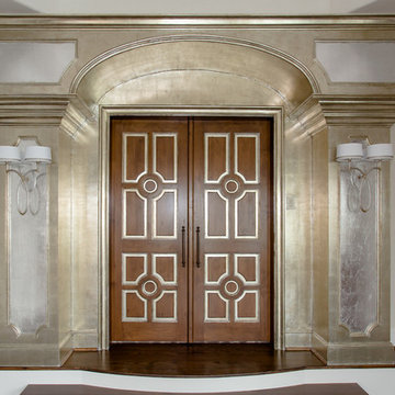 Pediment Millwork: Custom Silverleaf Treatment with Distressed Glaze