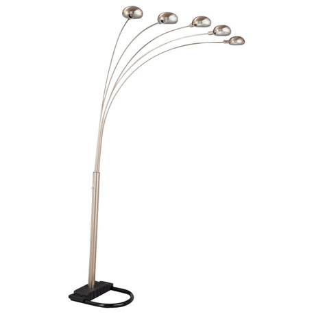 Coaster Contemporary Metal Floor Lamp with Curvy Dome Shades in Chrome