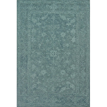Teal Hooked Lyle Area Rug by Loloi, 7'9"x9'9"