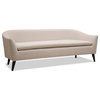 Lia Mid-Century Modern Barrel Sofa, Light Beige Yarndye