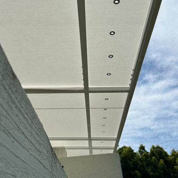 Sloped Trellis Fixed Awning Cover With Sunbrella Fabric San Juan Capistrano